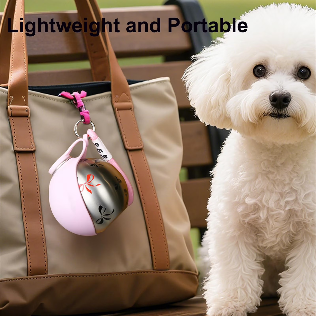 2 in 1 Portable Dog Water Bottle for Small Dogs - Leak-Proof & Compact Dog Travel Water Bottle -Stainless Steel Bottle & Silicone Bowl - Ideal for Walking, Hiking & Travels