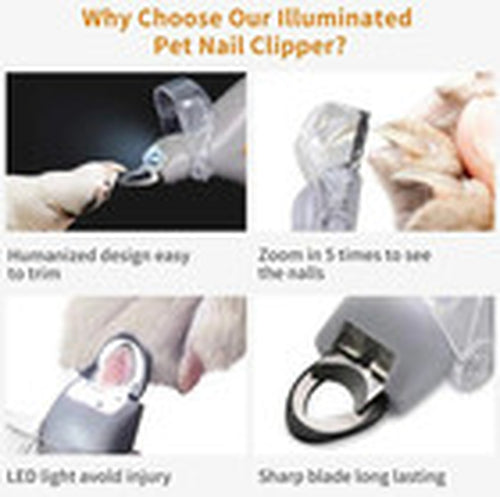Professional Pet Nail Clipper Scissors with Ledlight Cat Dog Nail Clipper Tool