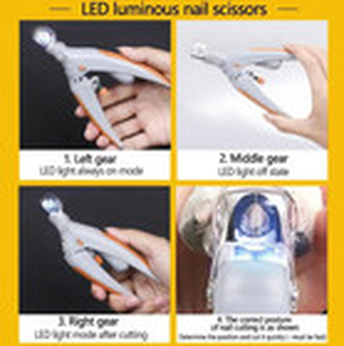 Professional Pet Nail Clipper Scissors with Ledlight Cat Dog Nail Clipper Tool